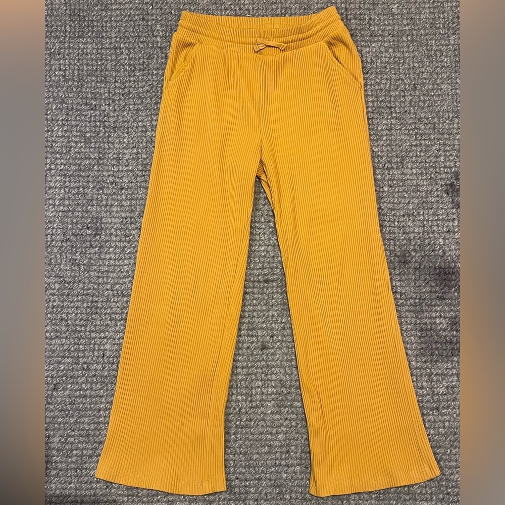 GAP Mustard Yellow Ribbed Wide-Leg Kids Pants